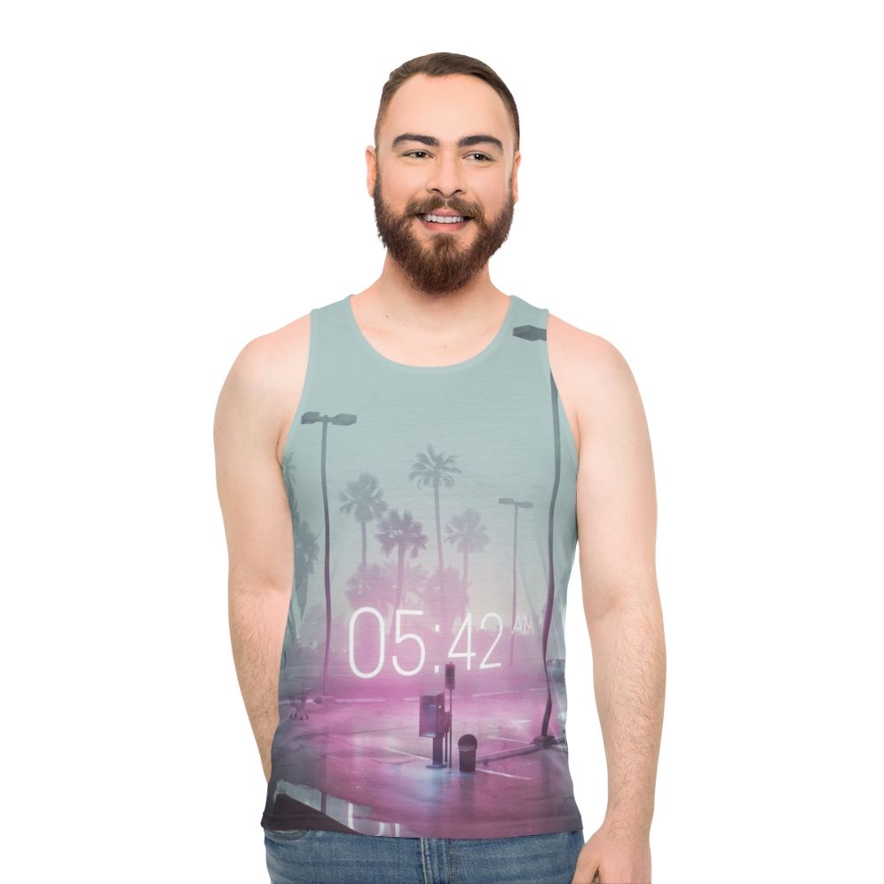 Retro 80s vaporwave synthwave neon tank top - men