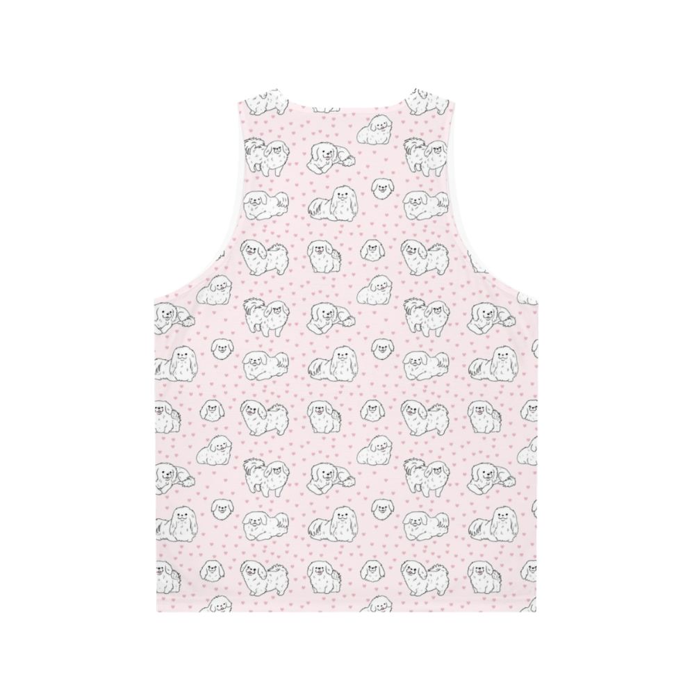 Pekingese dog illustration on a unisex tank top - Back