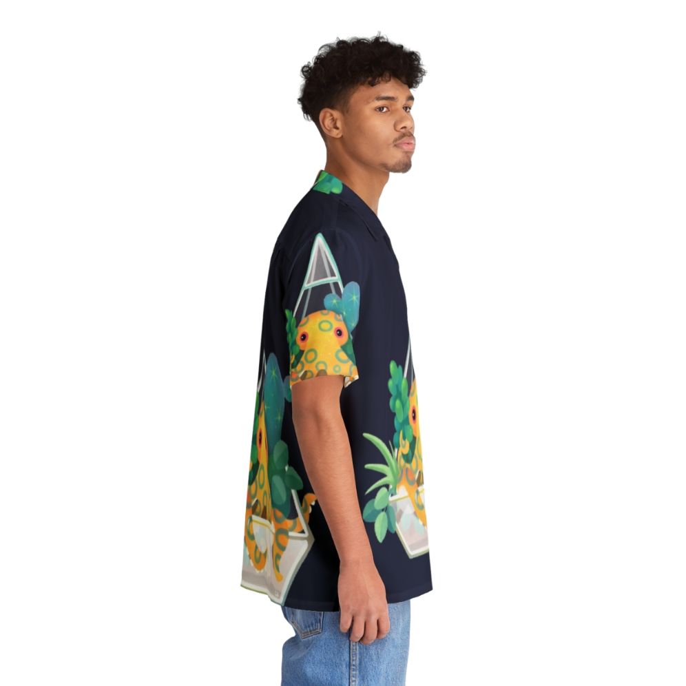 Blue ringed octopus in an ocean terrarium design on a Hawaiian shirt - People Pight