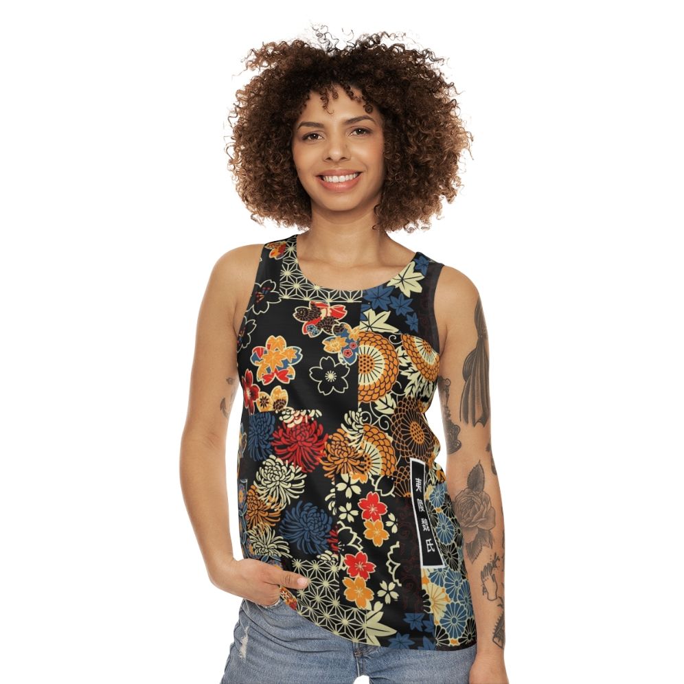 Anime-inspired kimono seamless unisex tank top - women