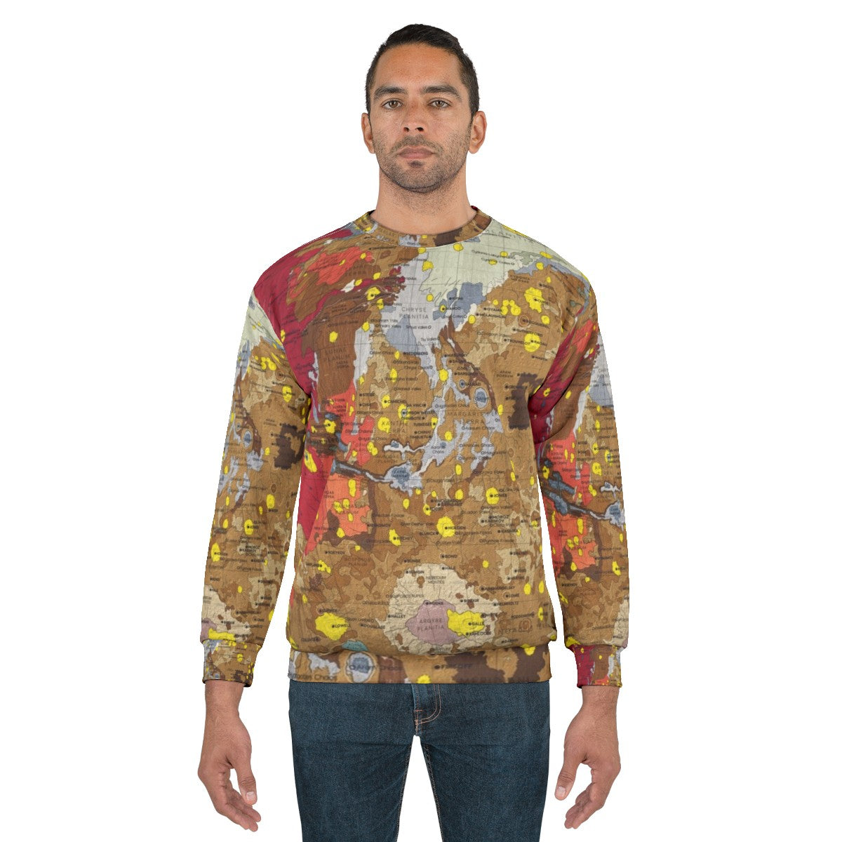 Geology of Mars Sweatshirt featuring educational space and science graphics - men