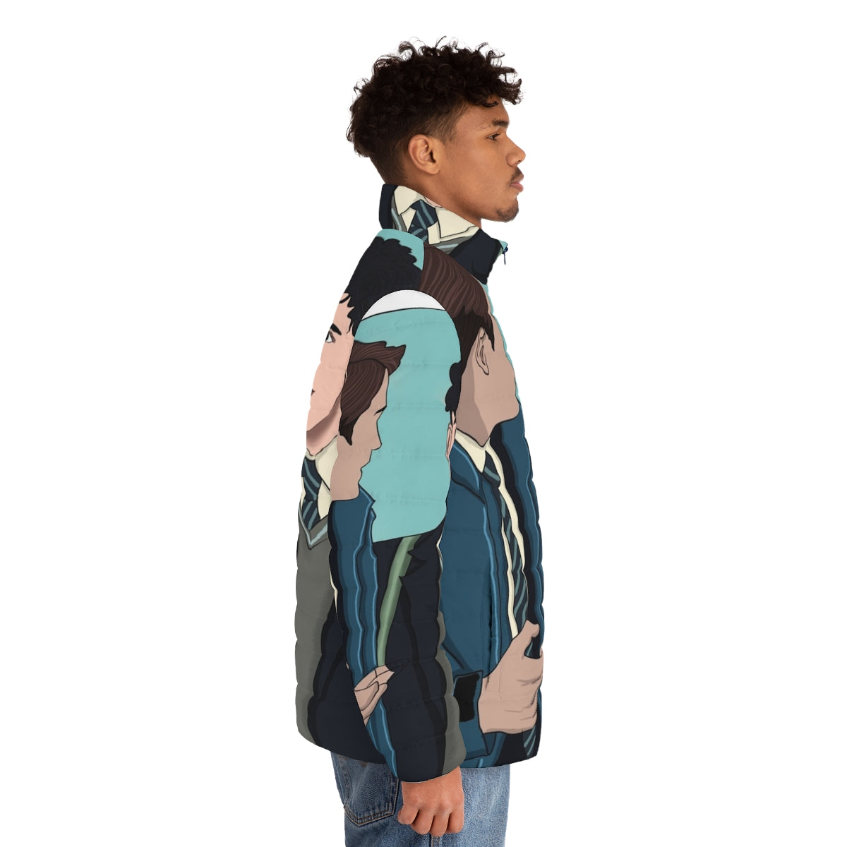 Heartstopper Nick and Charlie Puffer Jacket, featuring characters from the LGBT Netflix series - men side right