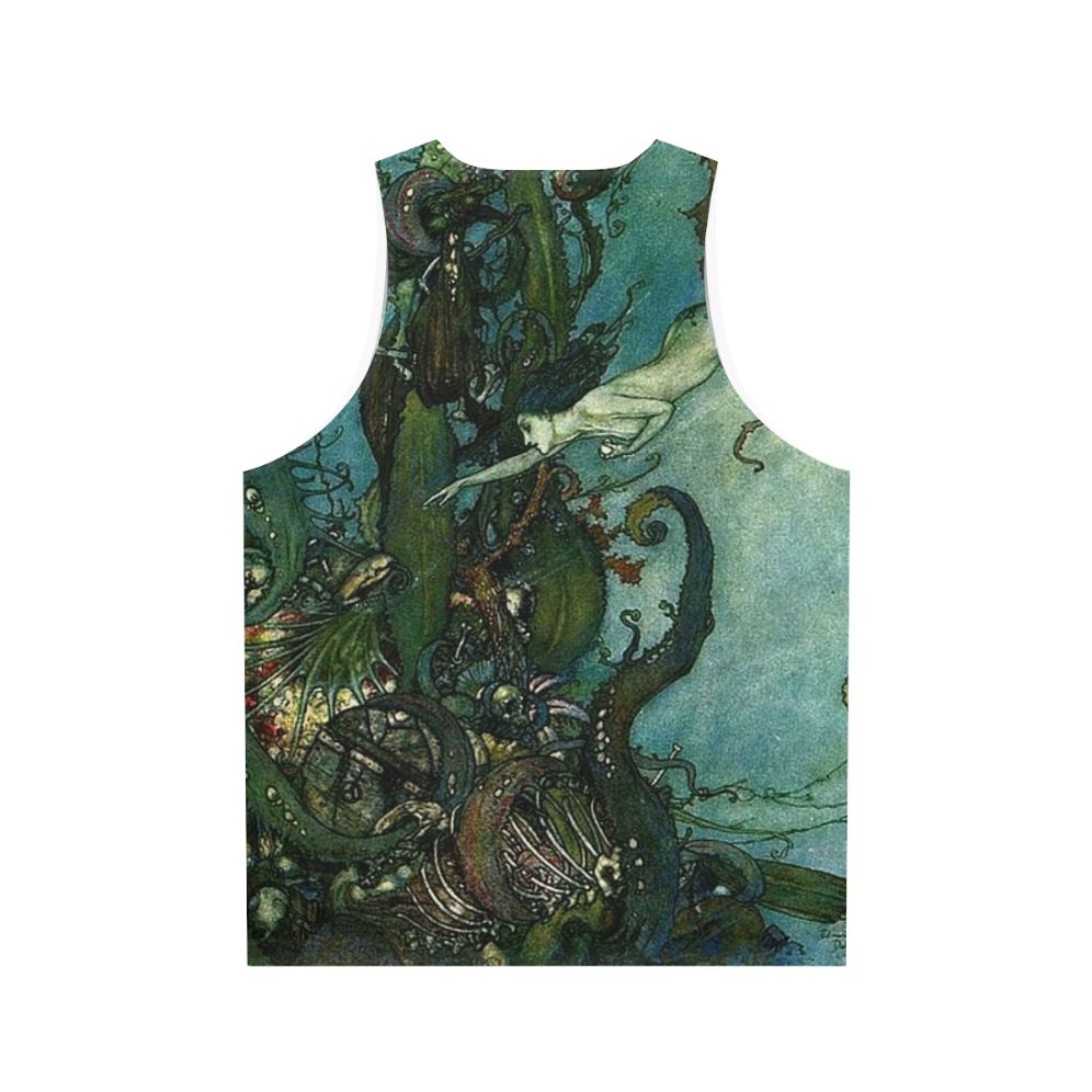 Mermaid Tank Top Inspired by Edmund Dulac's Vintage Illustration - Back