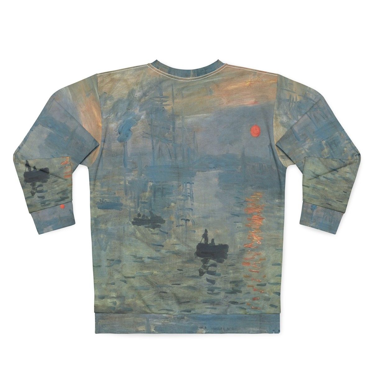 Monet Impression Sunrise Fine Art Sweatshirt - Back