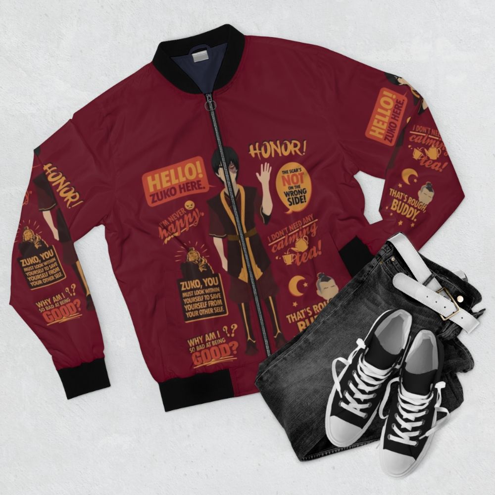 Avatar: The Last Airbender "Zuko" Bomber Jacket - Flat lay