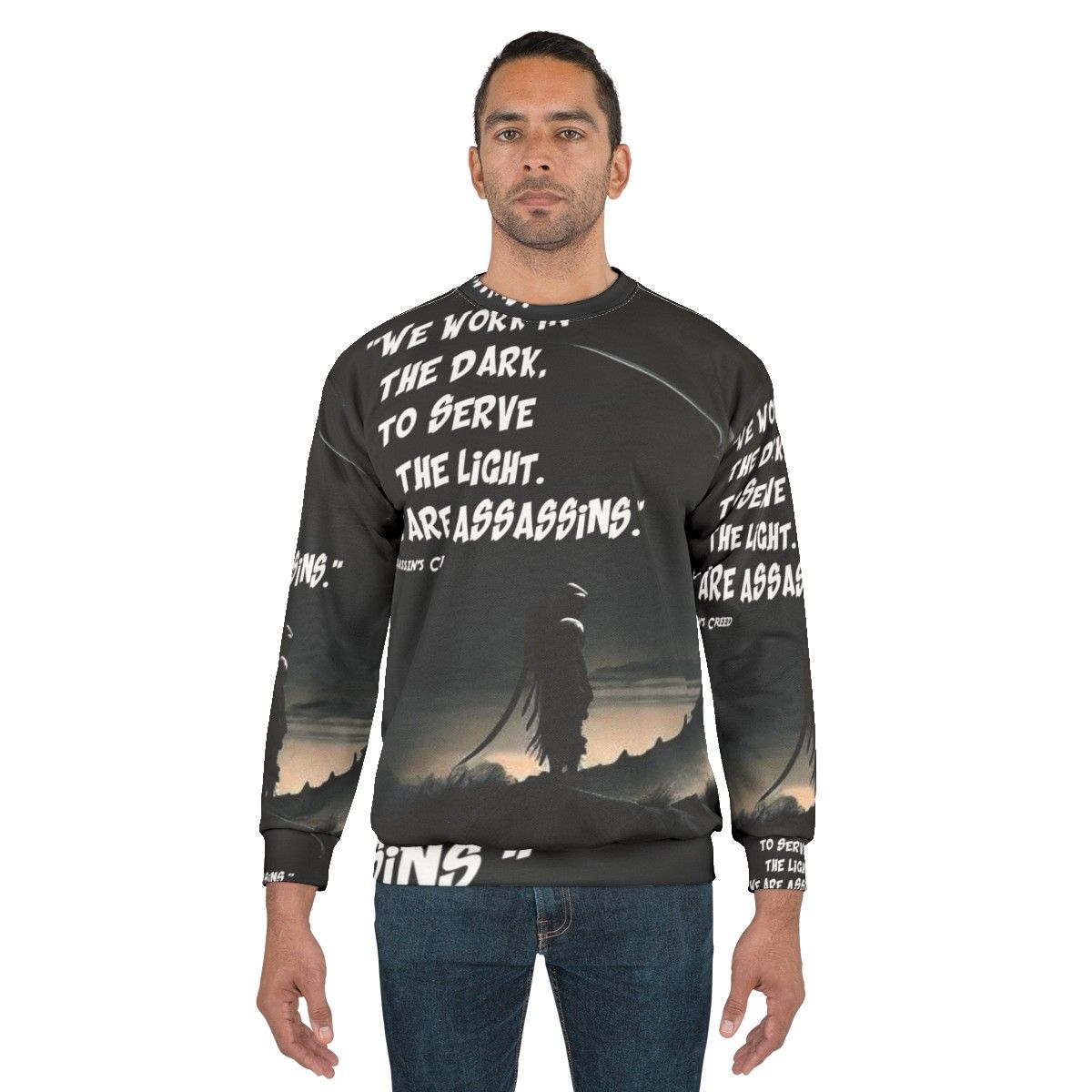 Inspirational Assassin's Creed Sweatshirt with Motivational Quotes - men