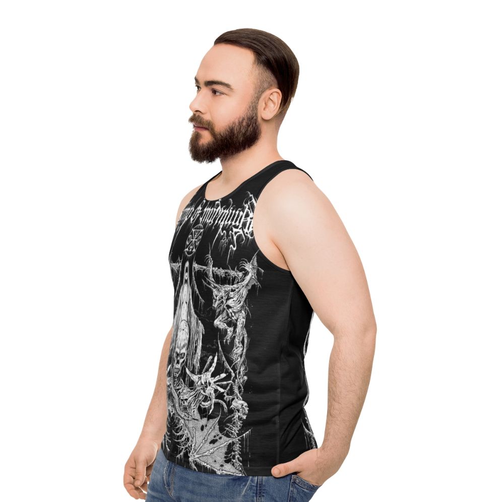 Black metal unisex tank top - men side