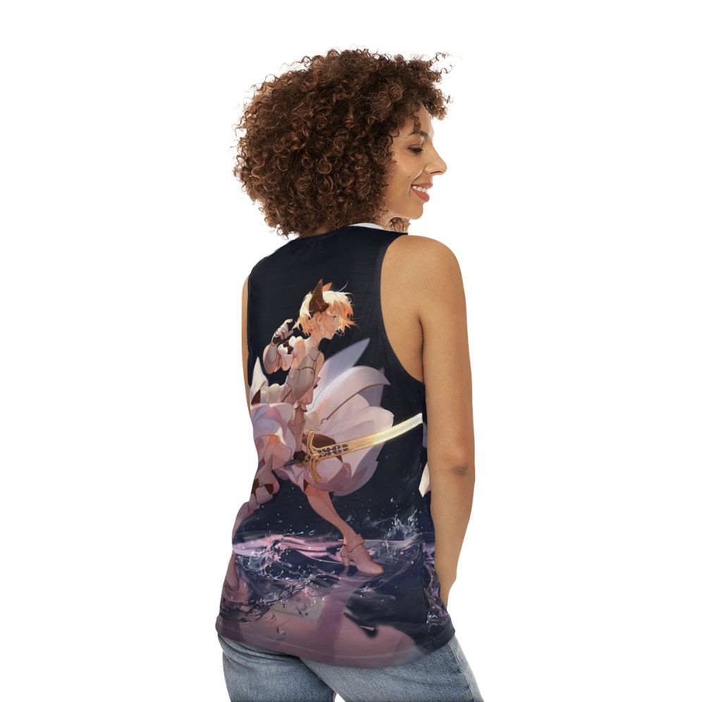 Saber Lily Fate Anime Unisex Tank Top - women back