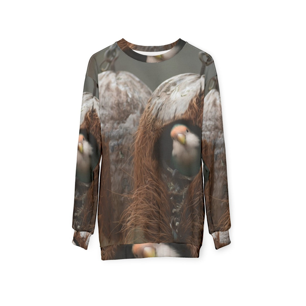 Birds and animals nest sweatshirt - hanging