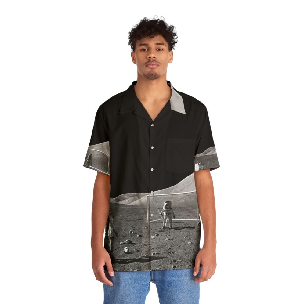 Apollo Football Hawaiian Shirt with Moon and Astronaut Graphics - Lifestyle