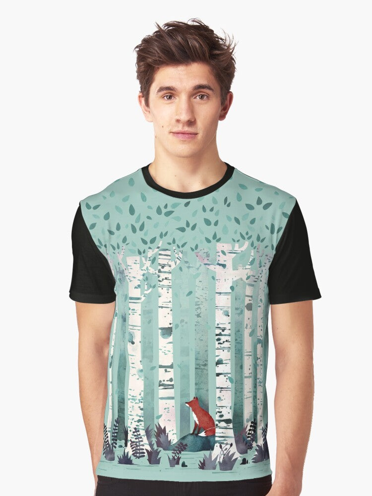 Birch Forest Watercolor Graphic T-Shirt - Men