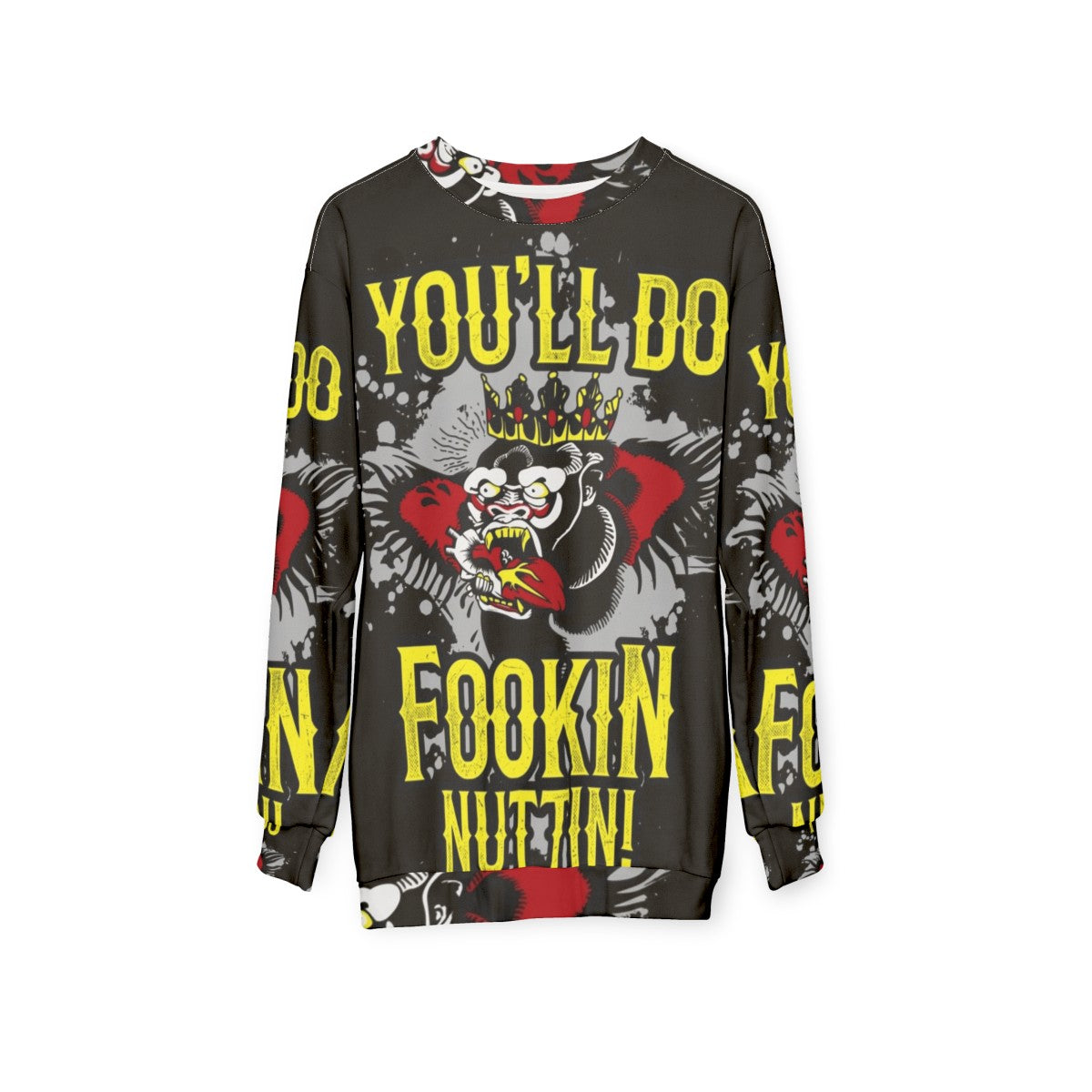 Irish boxing themed "You'll Do Fookin' Nuttin" sweatshirt - hanging