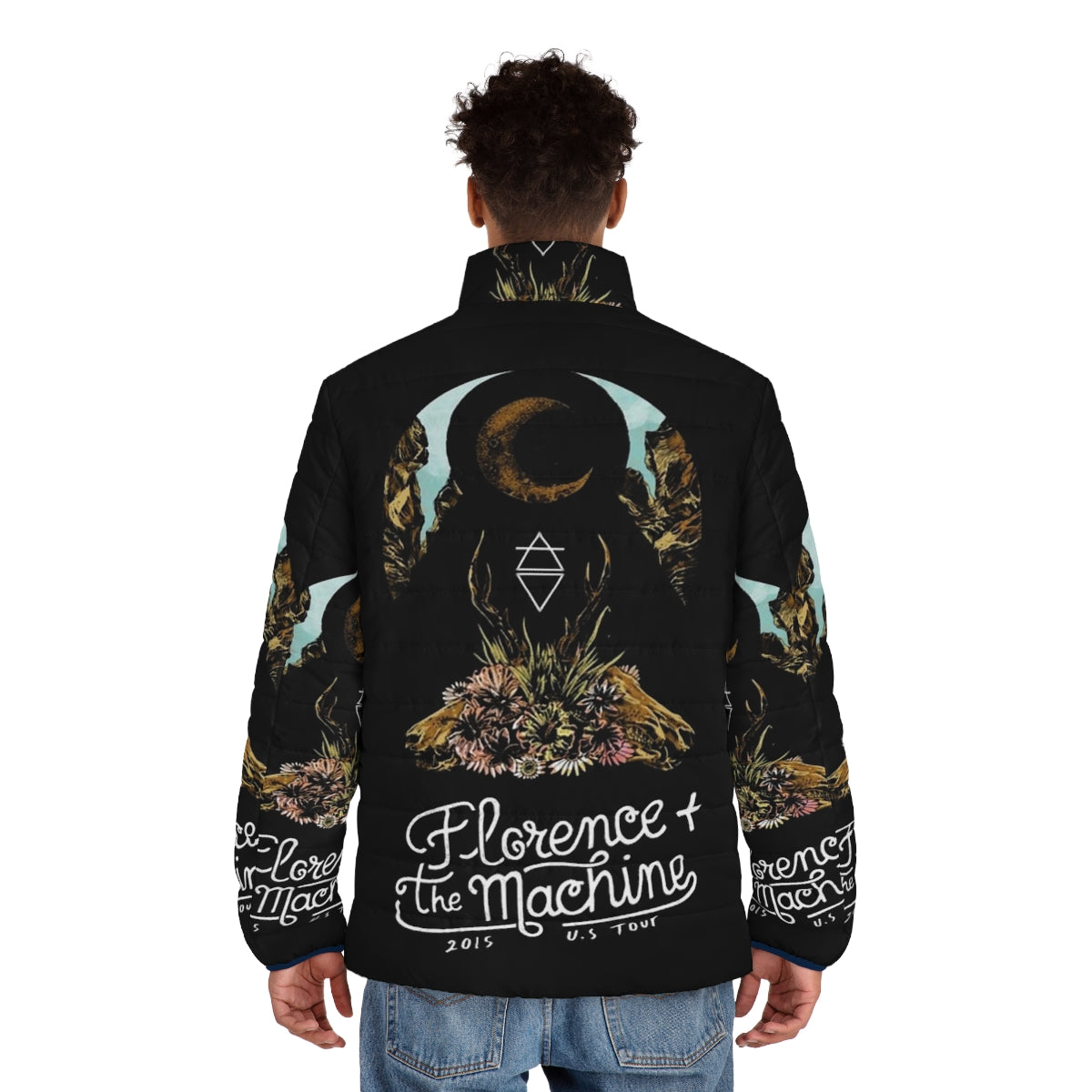 Flo And Mac Tour Puffer Jacket featuring Florence and the Machine band imagery - men back