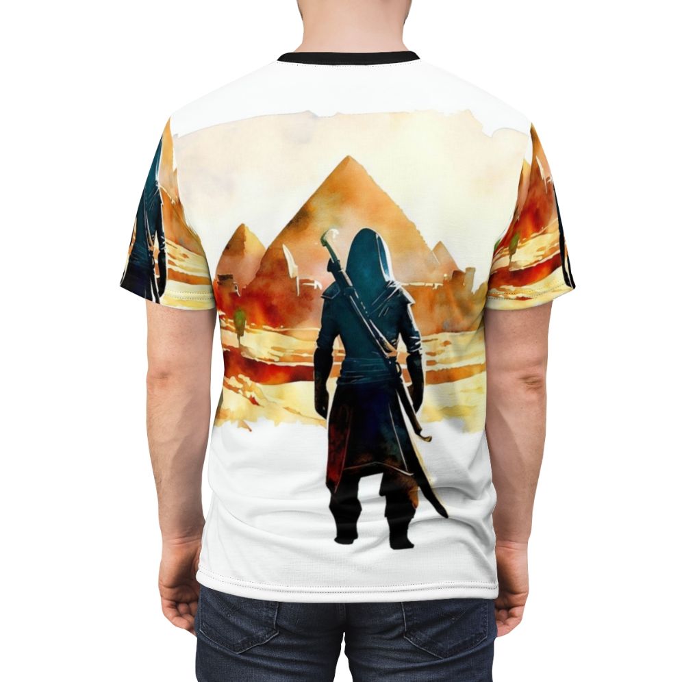 Assassins Creed Inspired AOP T-Shirt featuring Egypt Game Imagery - men back