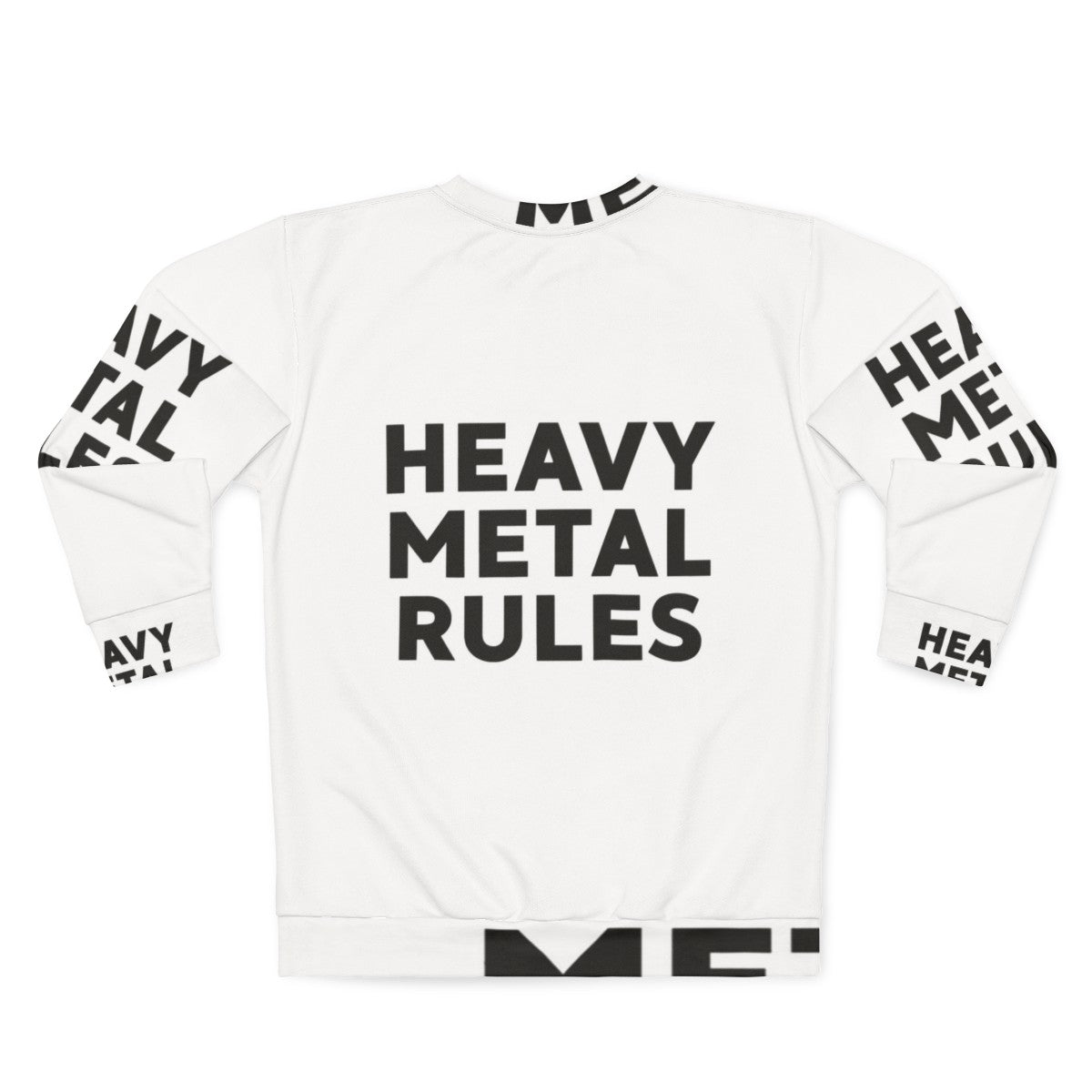 Edgy Heavy Metal Raglan Sweatshirt - Back