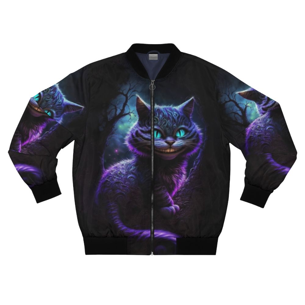 Cheshire Cat Abstract Bomber Jacket with Vibrant Patterns