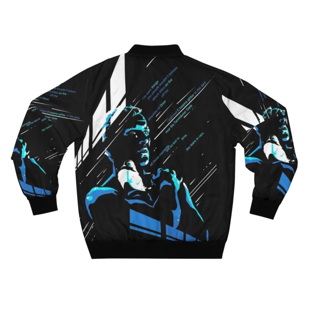 Roy Batty Replicant "Like Tears in Rain" Cyberpunk Bomber Jacket - Back