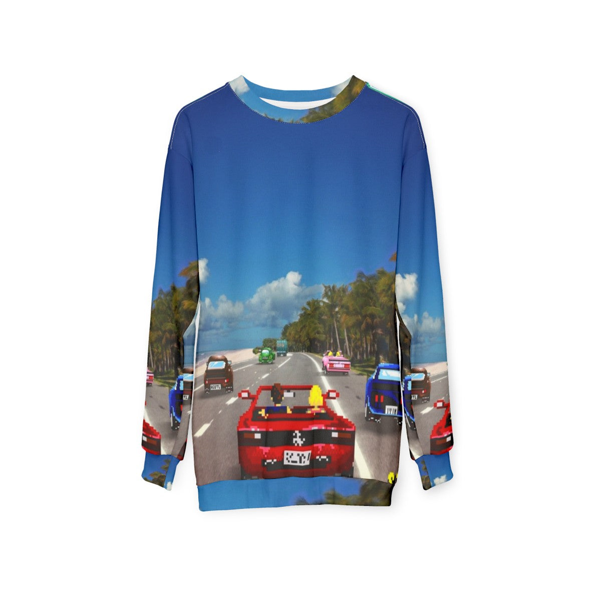 Retro pixel art gaming sweatshirt - hanging