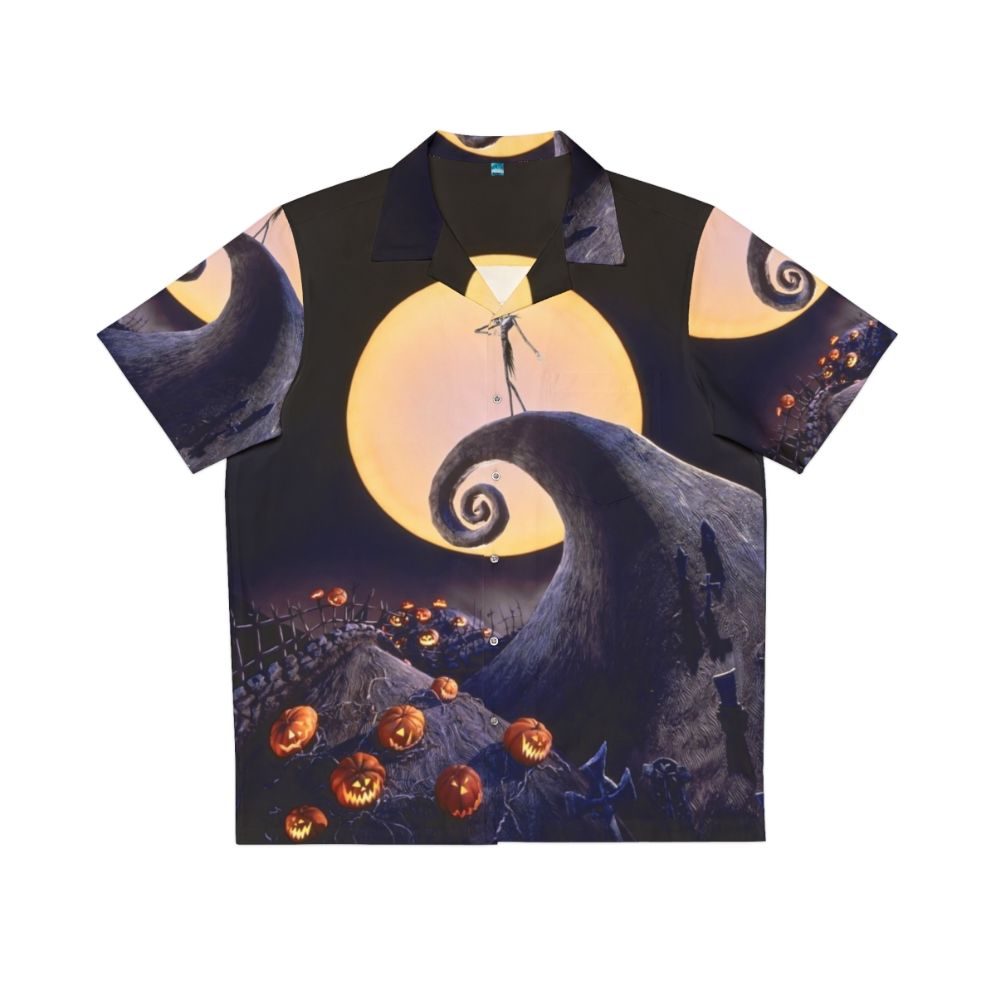 The Nightmare Before Christmas Hawaiian Shirt with Jack Skellington and pumpkins