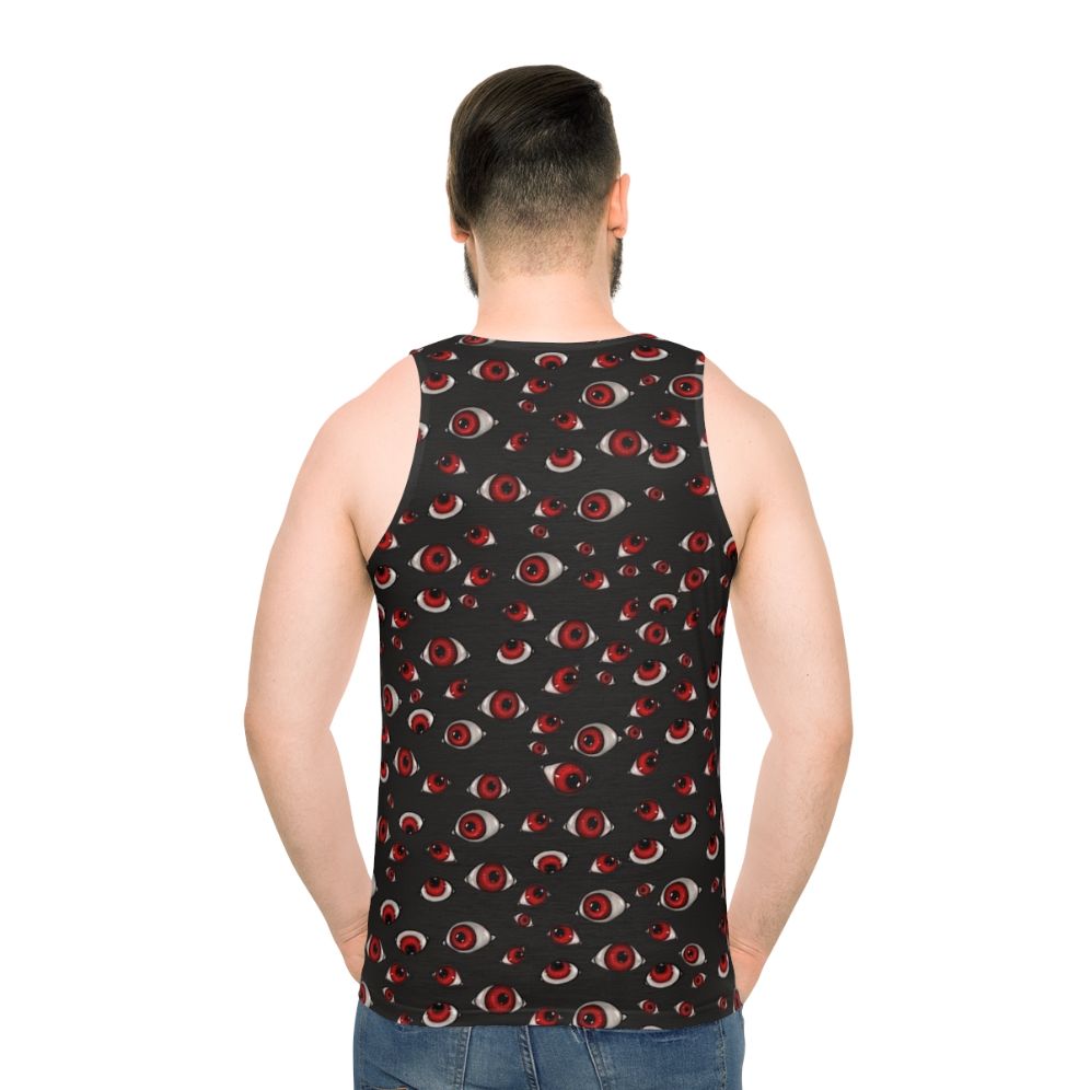 Hellsing Alucard creepy eyes dark anime pattern unisex tank top - men back