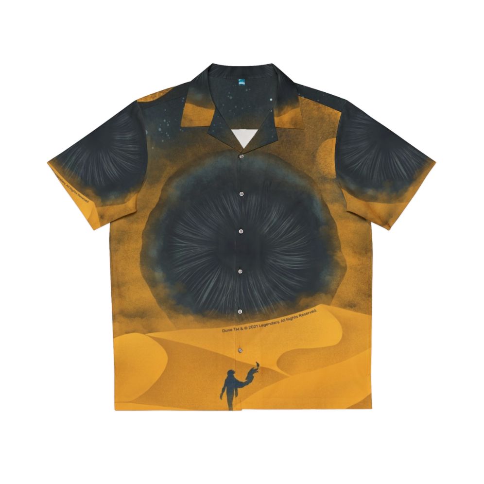 Dune 2020 Yellow Sand Hawaiian Shirt featuring the Great Shai Hulud