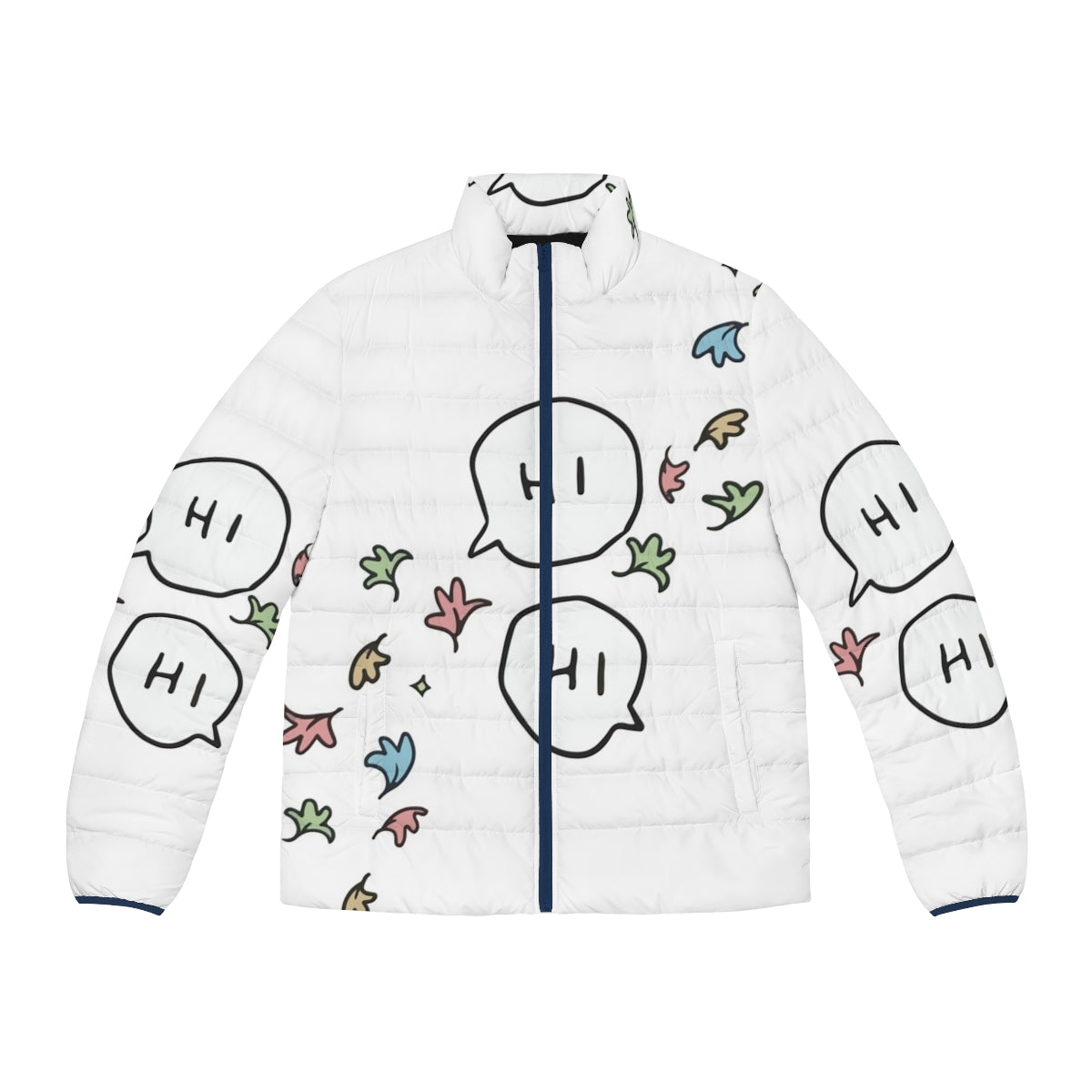 Hi Heartstopper Puffer Jacket featuring the iconic characters from the Netflix series