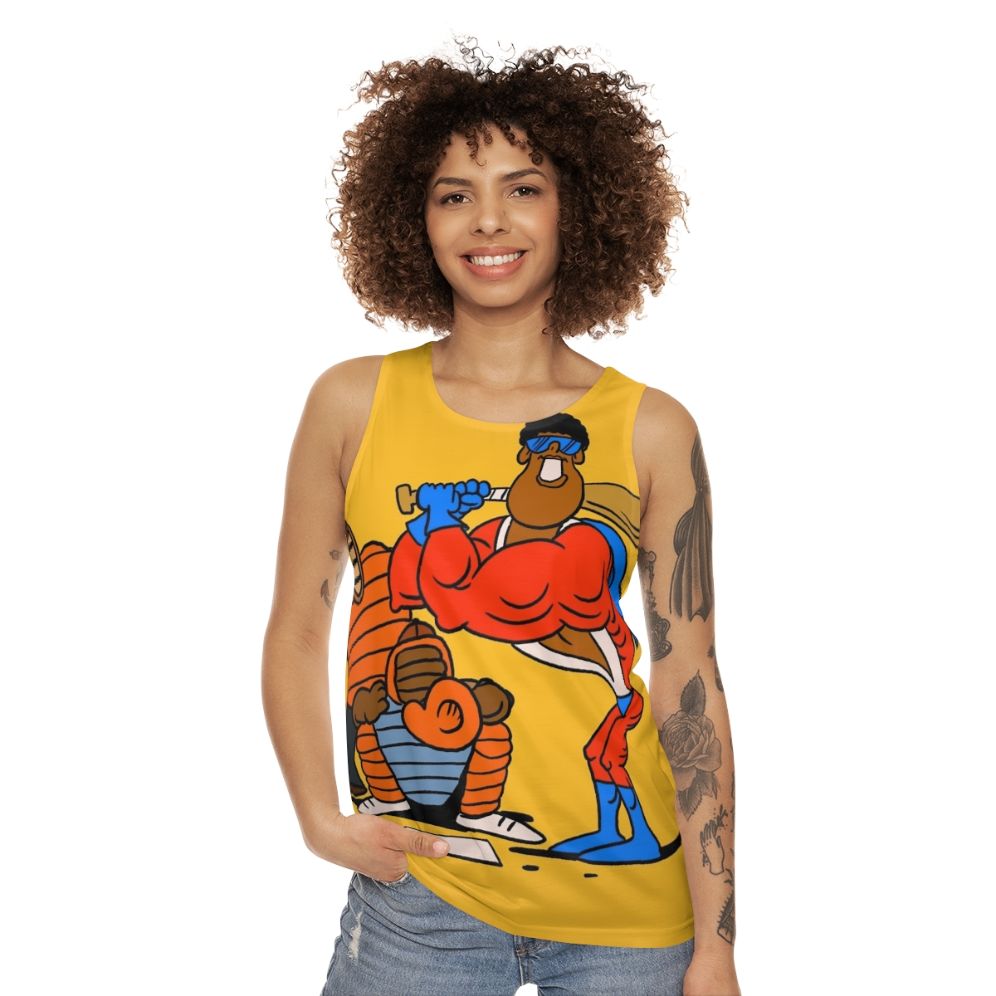 Retro cartoon unisex tank top - women