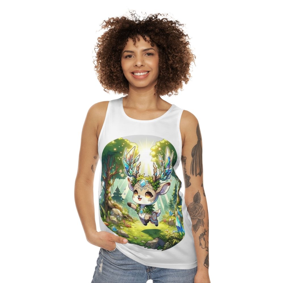 Legendary Crystal Forest Deer Unisex Tank Top - women