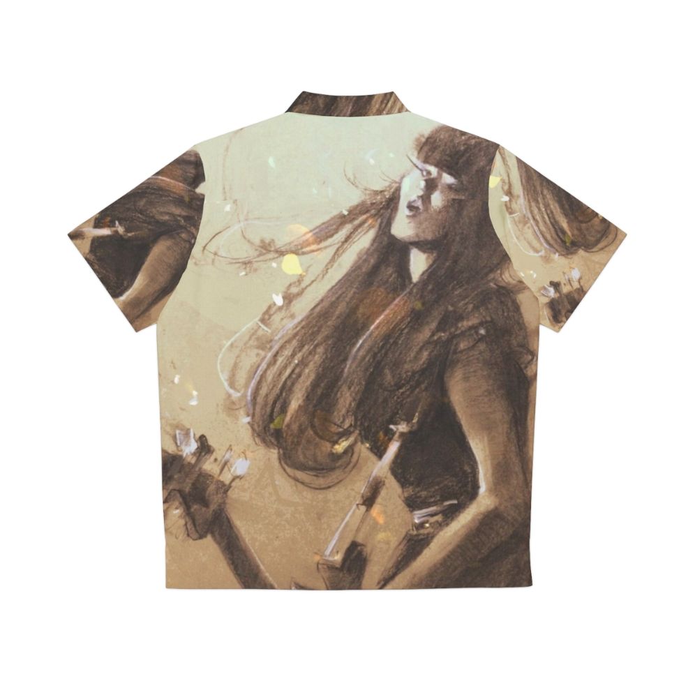 Bandmaid Misa Hawaiian Shirt featuring Misa, the female bassist of the Japanese metal band Bandmaid - Back