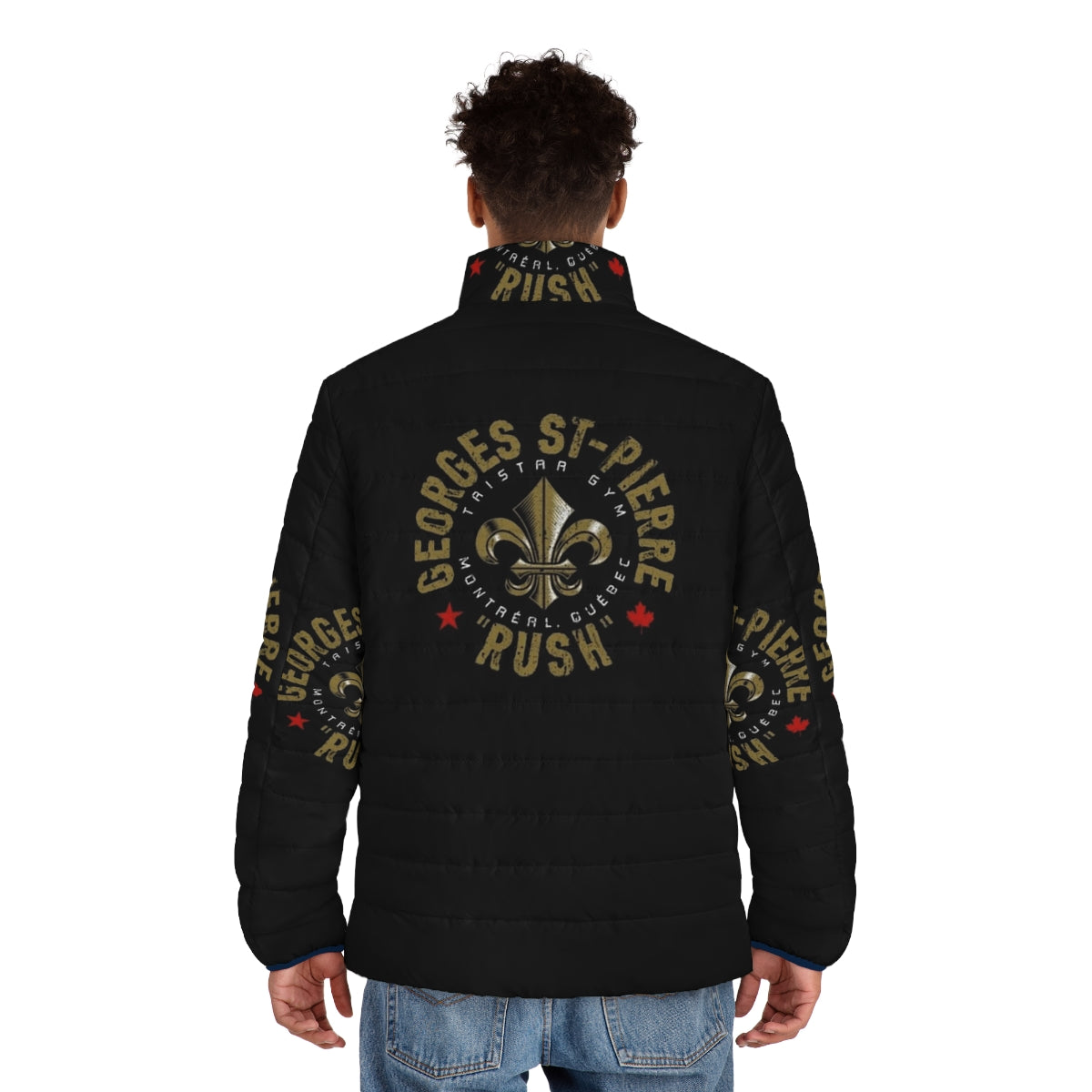 Georges St Pierre Champion Variant Puffer Jacket featuring MMA and martial arts inspired design - men back