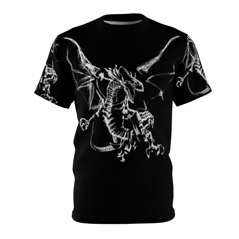 Mystic dragon lightning t-shirt featuring a powerful mythical creature design