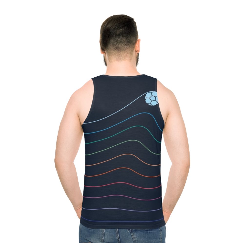 Unisex soccer jersey with minimalist goal line design - men back