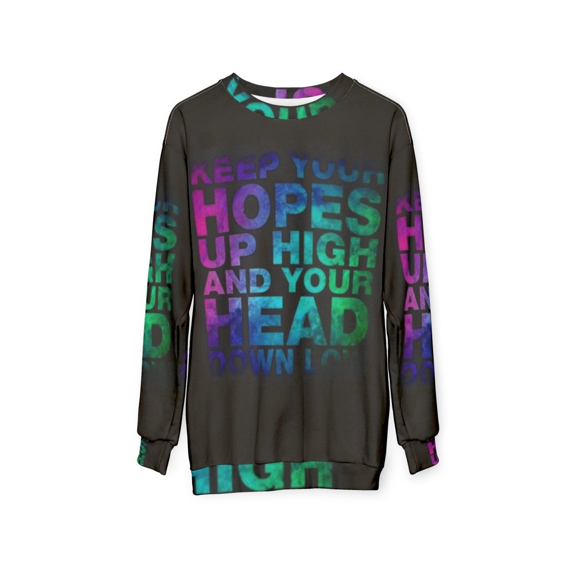 Hopes High emo sweatshirt for music fans - hanging