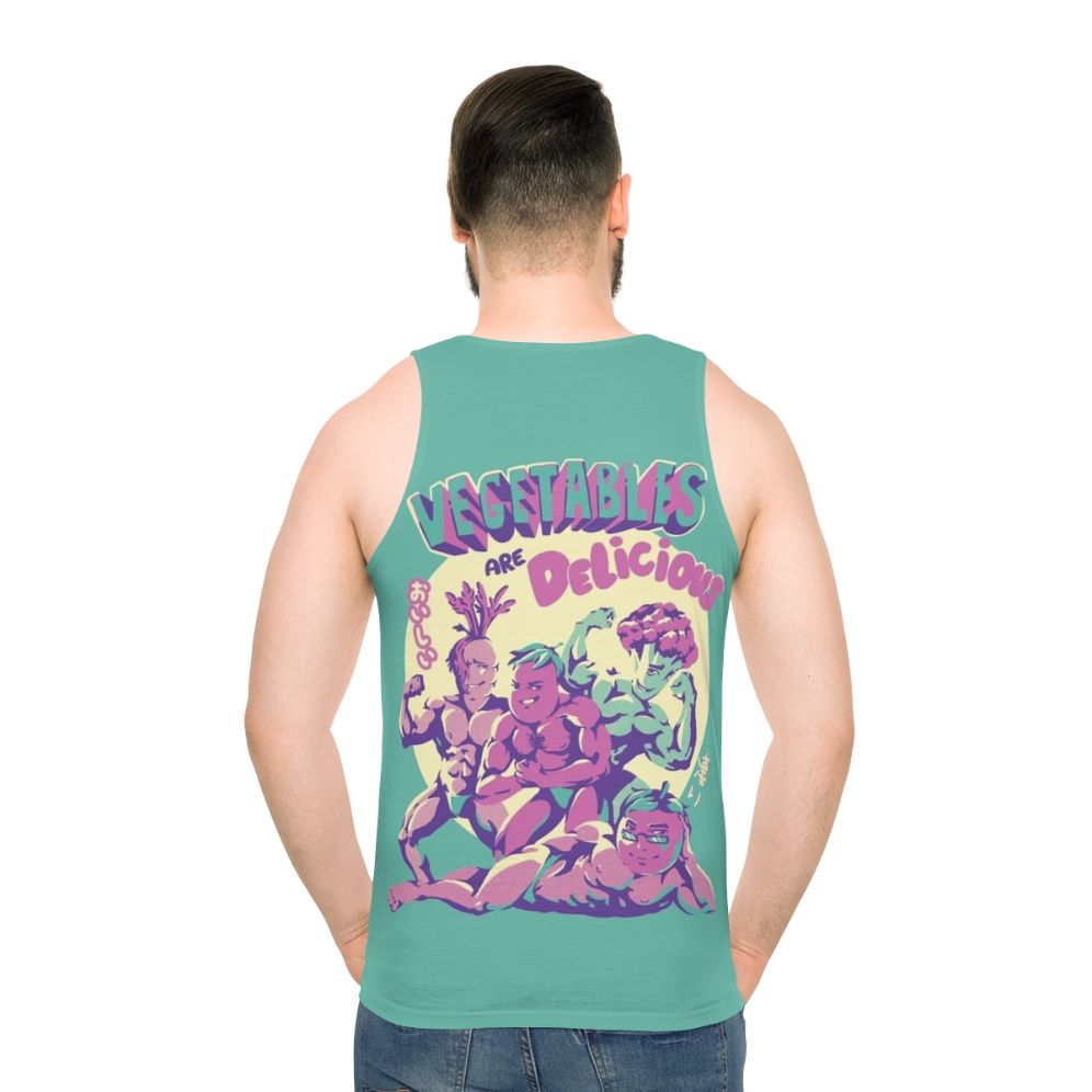 Vegetables Are Delicious Graphic Unisex Tank Top - men back