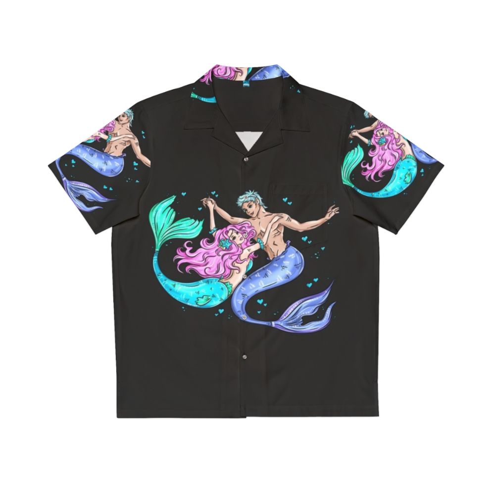 Mermaid and Love Themed Hawaiian Shirt