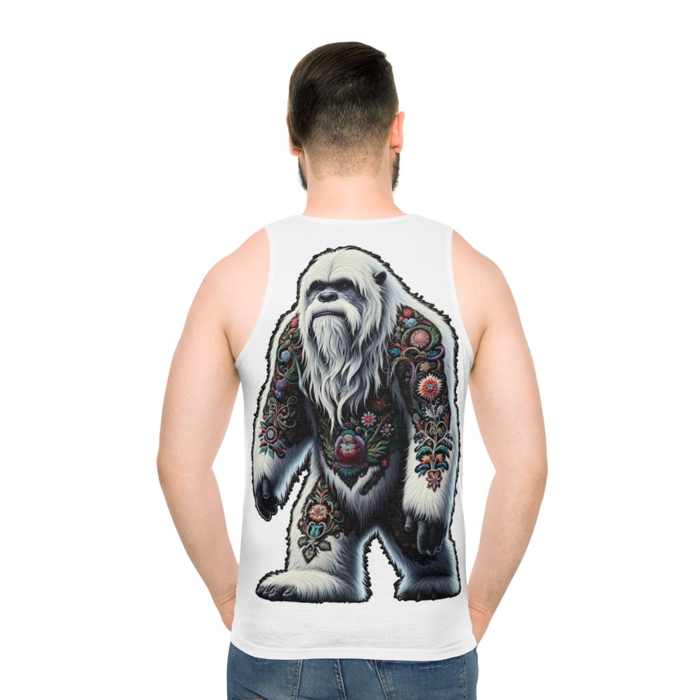 Embroidered yeti unisex tank top - men back