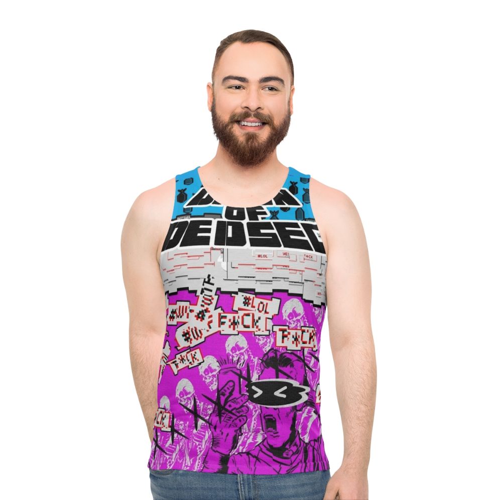 Dawn of Dedsec Unisex Tank Top with Dedsec logo - men