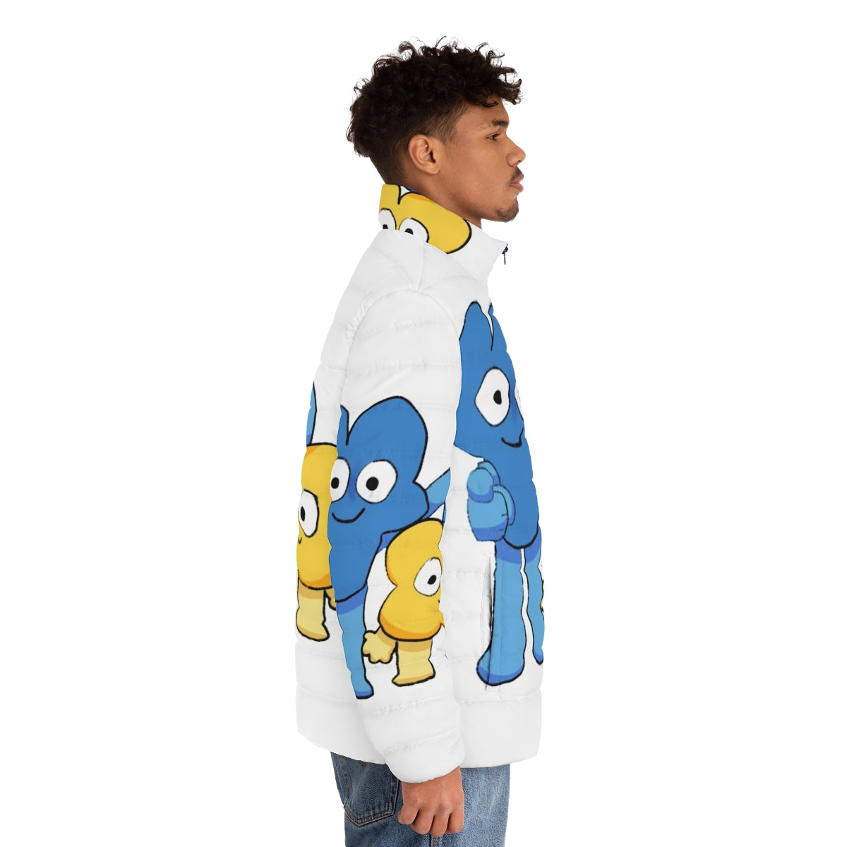 Four and X Puffer Jacket - Stylish Winter Outerwear for BFB and BFDI Fans - men side right