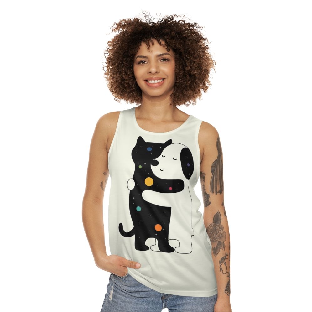 Unisex tank top with inspirational rainbow and animal graphics - women