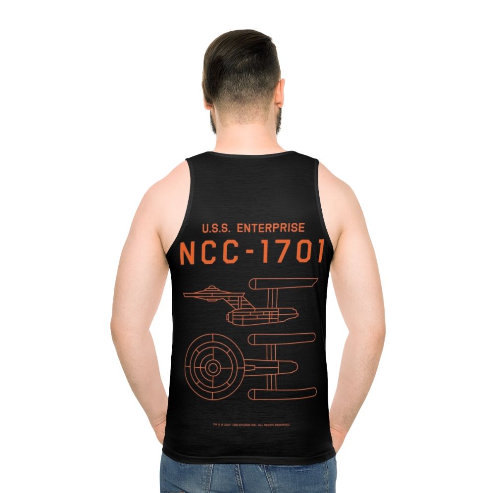 Star Trek USS Enterprise NCC-1701 Schematic Unisex Tank Top - men back