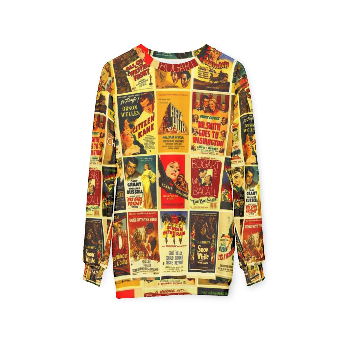 Vintage Classic Hollywood Movie Posters Sweatshirt - hanging