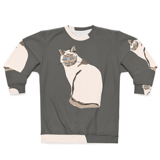 Cat Sweatshirt with Graphic Design