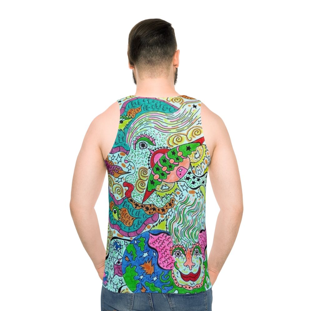 Cosmic Visionary Unisex Tank Top - men back