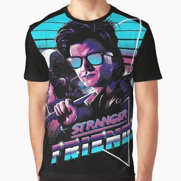 Stranger Things Steve Harrington and Dustin graphic t-shirt with retro 80s style