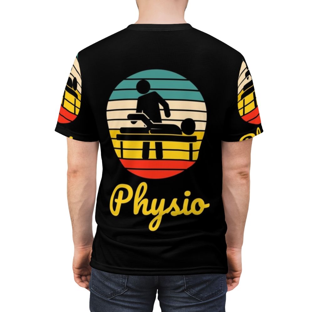 Retro Physio Physiotherapist T-shirt with vintage-inspired design - men back