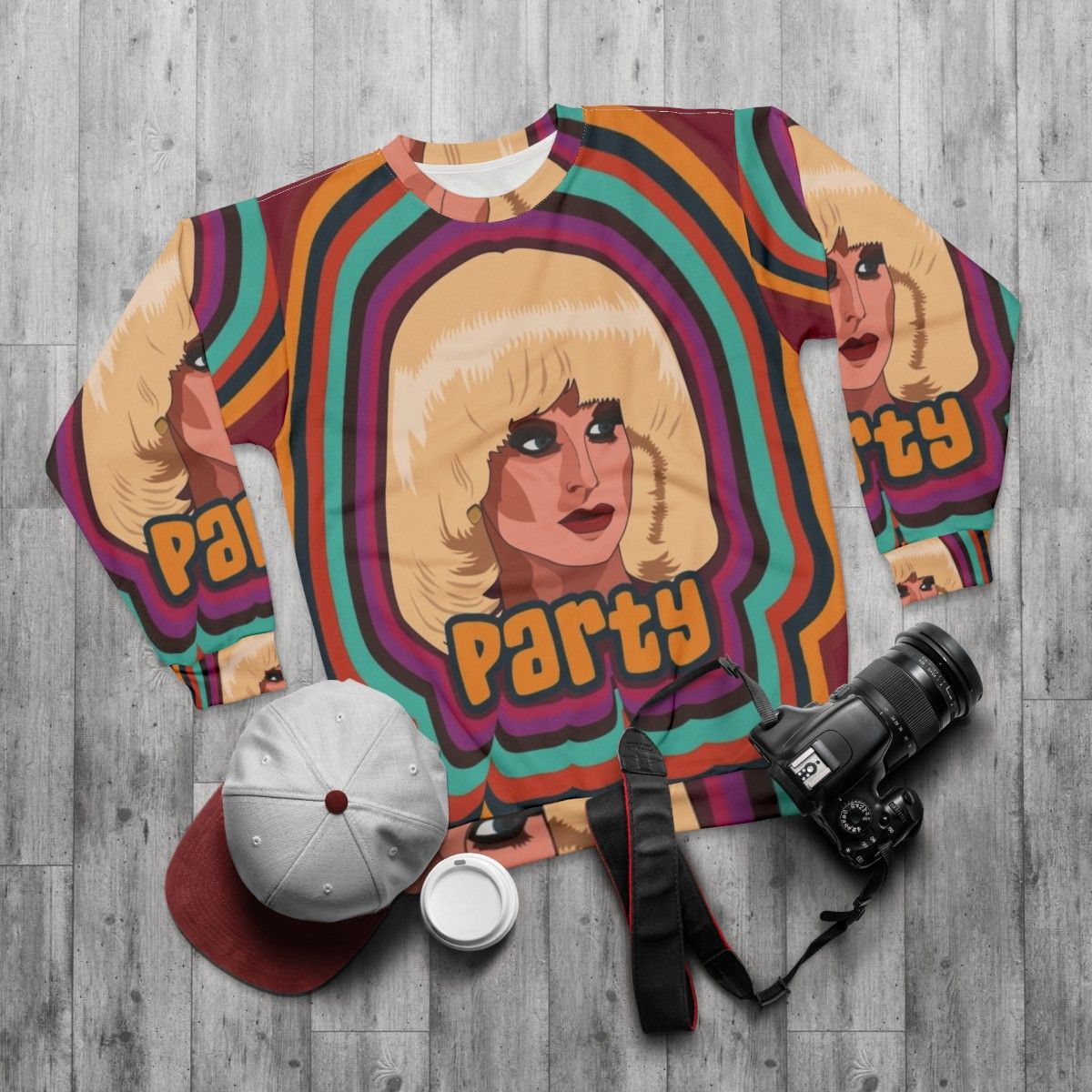 Katya Zamolodchikova Party Sweatshirt - flat lay