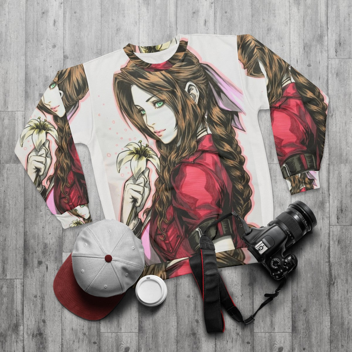 Aerith Final Fantasy VII Sweatshirt - flat lay