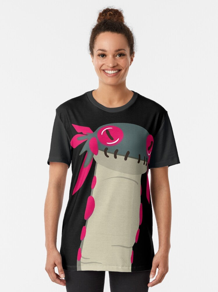 Monster Hunter World Wiggle Worm Graphic T-Shirt featuring the iconic Wiggle Worm monster - Women
