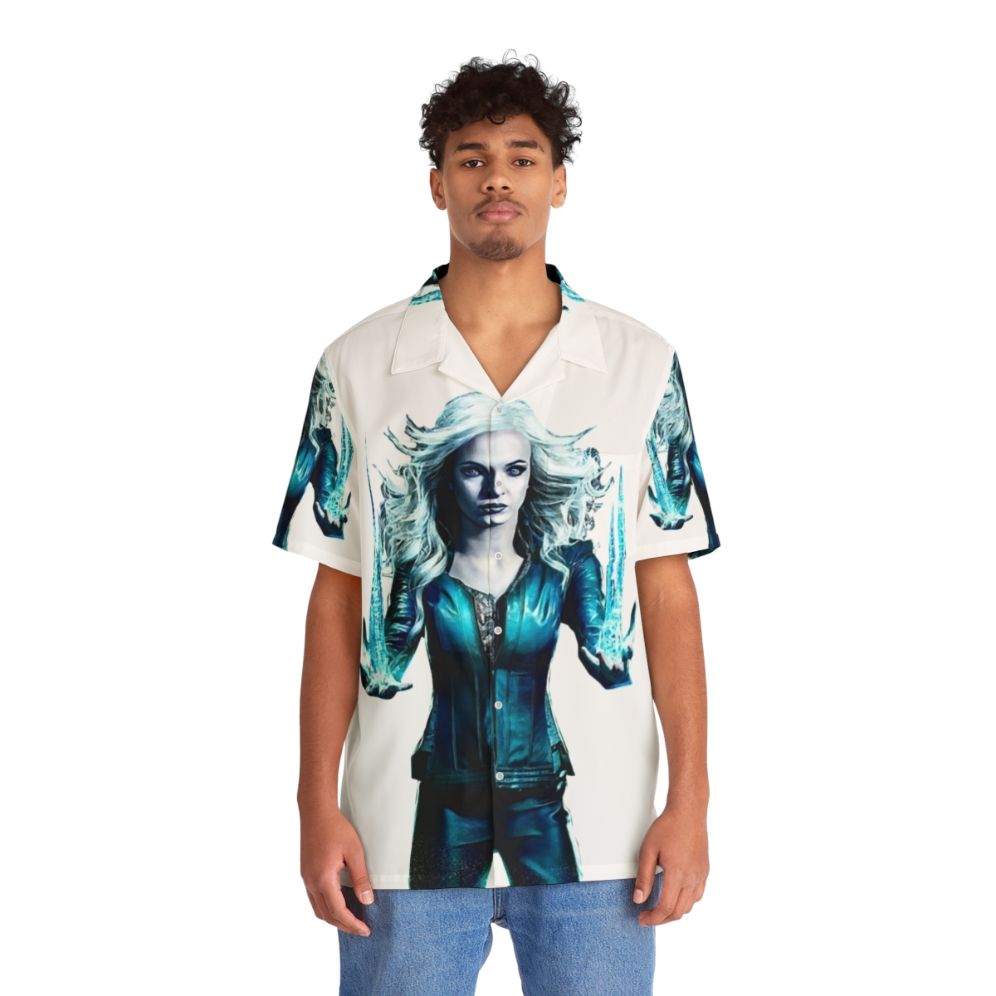 Killer Frost inspired Hawaiian shirt with frost-themed design - People Front