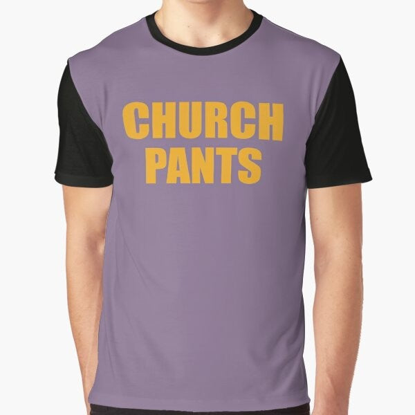 Graphic t-shirt featuring the iconic "iCarly" character Penny and her church pants